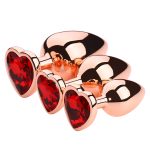 Rose Gold Anal Plug With Heart Diamond - Image 9