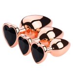 Rose Gold Anal Plug With Heart Diamond - Image 10