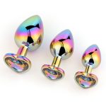 Holographic Jeweled Heart Butt Plug (Rainbow) - Image 6