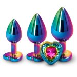 Holographic Jeweled Heart Butt Plug (Rainbow) - Image 10