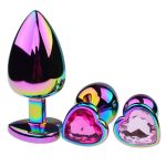 Holographic Jeweled Heart Butt Plug (Rainbow) - Image 4
