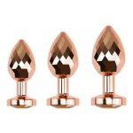 Gold Metal Anal Plug Diamond Pattern - Image 6