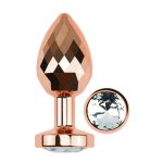 Gold Metal Anal Plug Diamond Pattern - Image 7