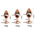 Gold Metal Anal Plug Diamond Pattern - Image 3