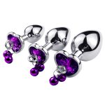 Jeweled Heart Anal Plug with Bell - Image 4