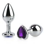 Heart Jeweled Stainless Steel Butt Plug - Silver - Image 7