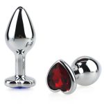 Heart Jeweled Stainless Steel Butt Plug - Silver - Image 8
