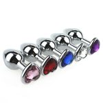 Heart Jeweled Stainless Steel Butt Plug - Silver - Image 3