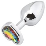 Heart Jeweled Stainless Steel Butt Plug - Silver - Image 5
