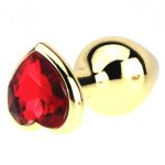 Heart Jeweled Stainless Steel Butt Plug - Golden - Image 7