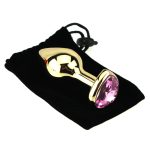 Heart Jeweled Stainless Steel Butt Plug - Golden - Image 2