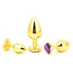 Heart Jeweled Stainless Steel Butt Plug - Golden - Image 4