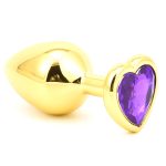Heart Jeweled Stainless Steel Butt Plug - Golden - Image 5