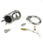 Built-in Lock Chastity Cage With Penis Plug - L - Image 5