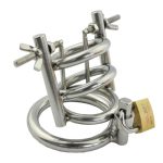 Stainless Steel Urethral Spreader CBT Chastity Cage - Image 5