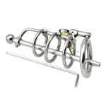 Locking Steel Chastity Device with Penis Plug - Image 7