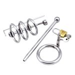 Locking Steel Chastity Device with Penis Plug