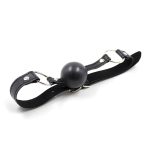 Pin Buckle O Ring Black Strap Ball Gag - Image 8