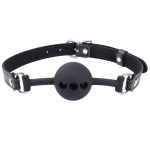 Leather Soft Silicone Mouth Ball Gag - Image 7