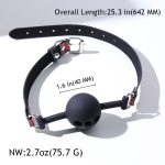 Leather Soft Silicone Mouth Ball Gag - Image 2