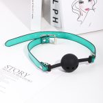 Leather Soft Silicone Mouth Ball Gag - Image 3