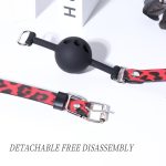 Leather Soft Silicone Mouth Ball Gag - Image 5