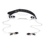 Dog Bone Soft Rubber Open Mouth Gag With Nipple Clamp - Image 5