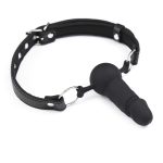Leather Strap Fantasy Gag - Dildo - Image 3