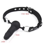 Leather Strap Fantasy Gag - Dildo - Image 4