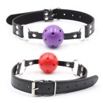 Pin Buckle Breathable O Ring Double Color Ball Gag - Image 6