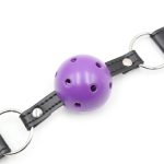 Pin Buckle Breathable O Ring Double Color Ball Gag - Image 8