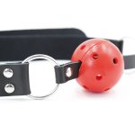 Pin Buckle Breathable O Ring Double Color Ball Gag - Image 3