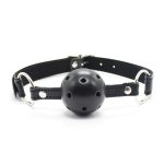 Pin Buckle Breathable O Ring White Strap Ball Gag - Image 7