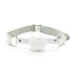 Pin Buckle Breathable O Ring White Strap Ball Gag - Image 9