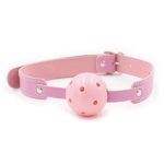 Pin Buckle Breathable O Ring White Strap Ball Gag - Image 2