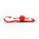 Pin Buckle Breathable O Ring White Strap Ball Gag - Image 5