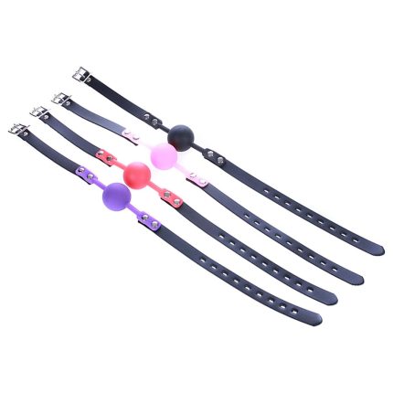 Faux Leather Silicone Ball Gag