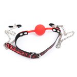 Silicone Ball Gag With Nipple Clamps - Image 5
