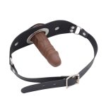 Leather Head Strap with Penis Gag - Image 12