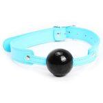 Black Ball Rose Belt Ball Gag - Image 2