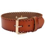 Real Leather Collar With Golden Lead - Image 2
