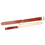 Real Leather Collar With Golden Lead - Image 5