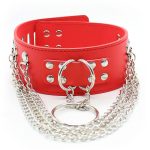 D-O-Ring Bondage Collar With Chain - Image 7