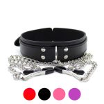 D Ring Bondage Collar With Nipple Clamp - Image 6