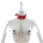 D Ring Bondage Collar With Nipple Clamp - Image 4