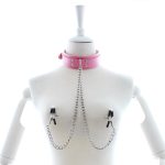 D Ring Bondage Collar With Nipple Clamp - Image 5