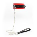 Leather Locking Red/Black  Fetish Collar - Image 6