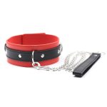 Leather Locking Red/Black  Fetish Collar - Image 9