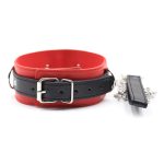 Leather Locking Red/Black  Fetish Collar - Image 2