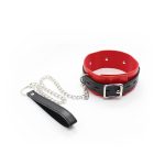 Leather Locking Red/Black  Fetish Collar - Image 3
